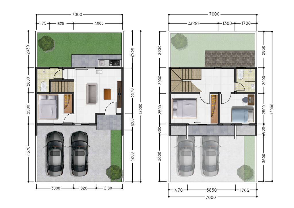 foto denah rumah tipe 67 perumahan PANDANARAN AVENUE