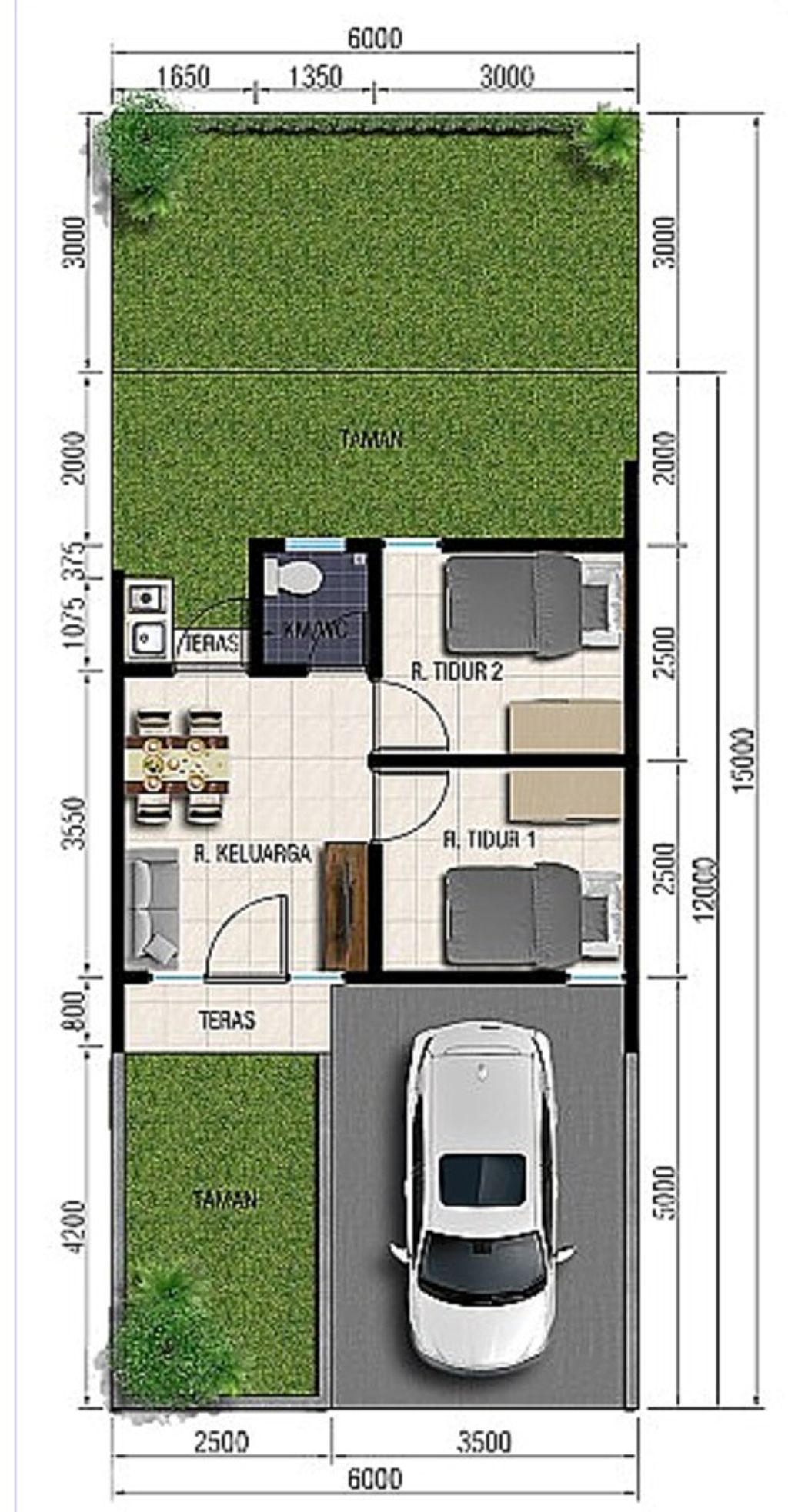 foto denah rumah tipe 31/72 perumahan PERMATA SUKODONO RAYA CLUSTER BERYL