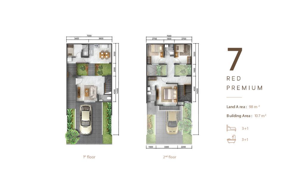 foto denah rumah tipe 7 RED PREMIUM perumahan The Ebony Residence