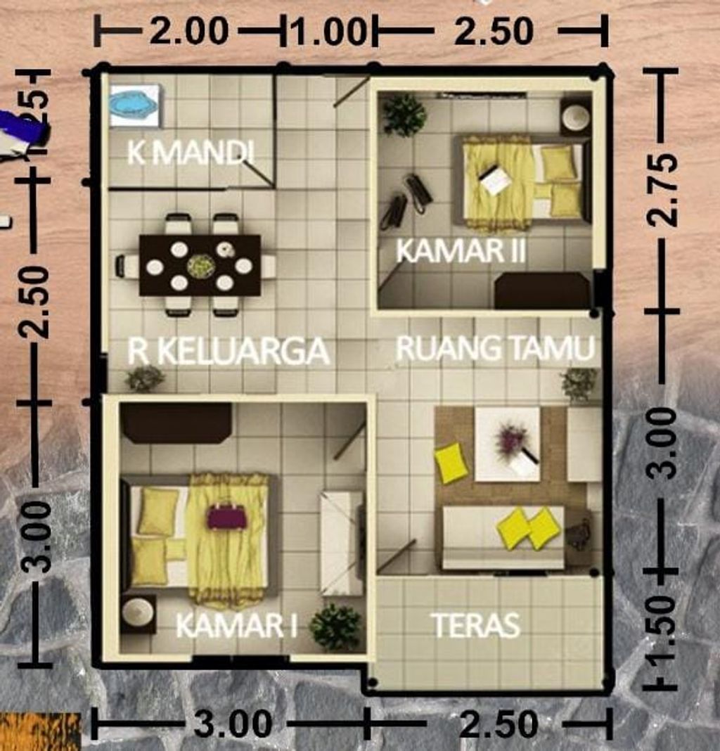 foto denah rumah tipe 36 perumahan AGUNG SURYA MITRA