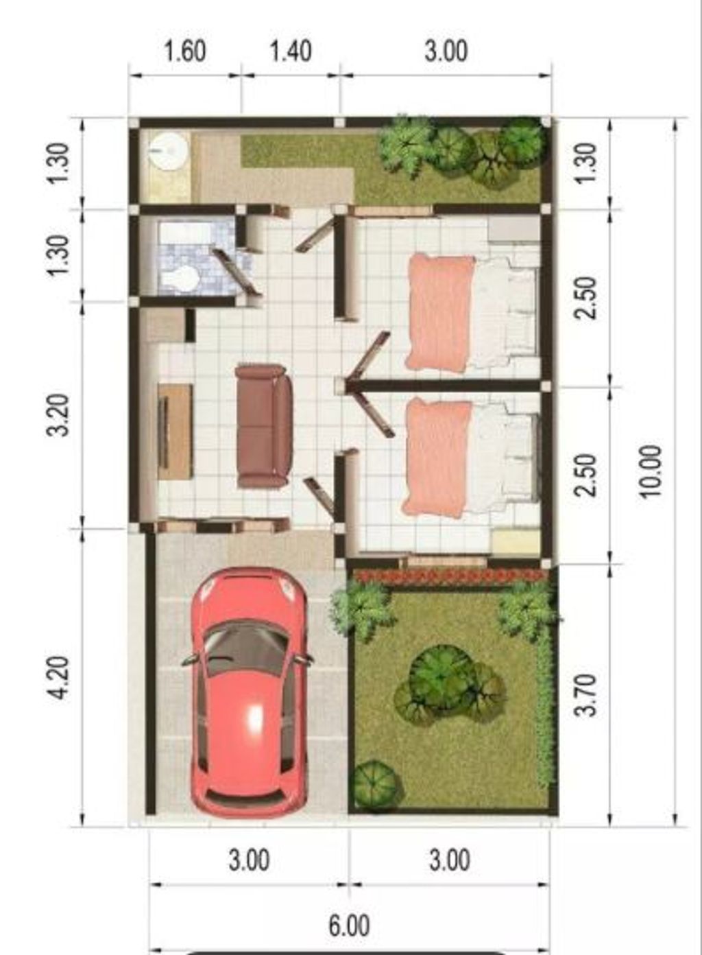foto denah rumah tipe 30 perumahan Stain residence tanjungsari 3