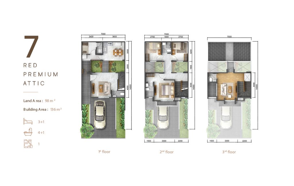 foto denah rumah tipe 7 RED PREMIUM ATTIC perumahan The Ebony Residence