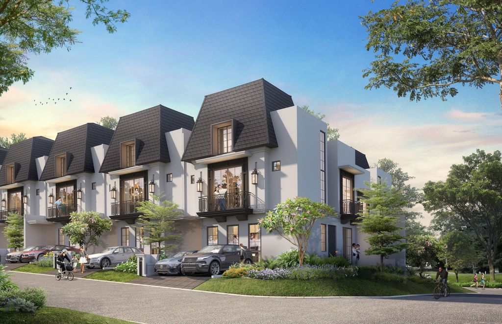foto tampak rumah tipe 9 BROWN PREMIUM ATTIC HOEK perumahan The Ebony Residence