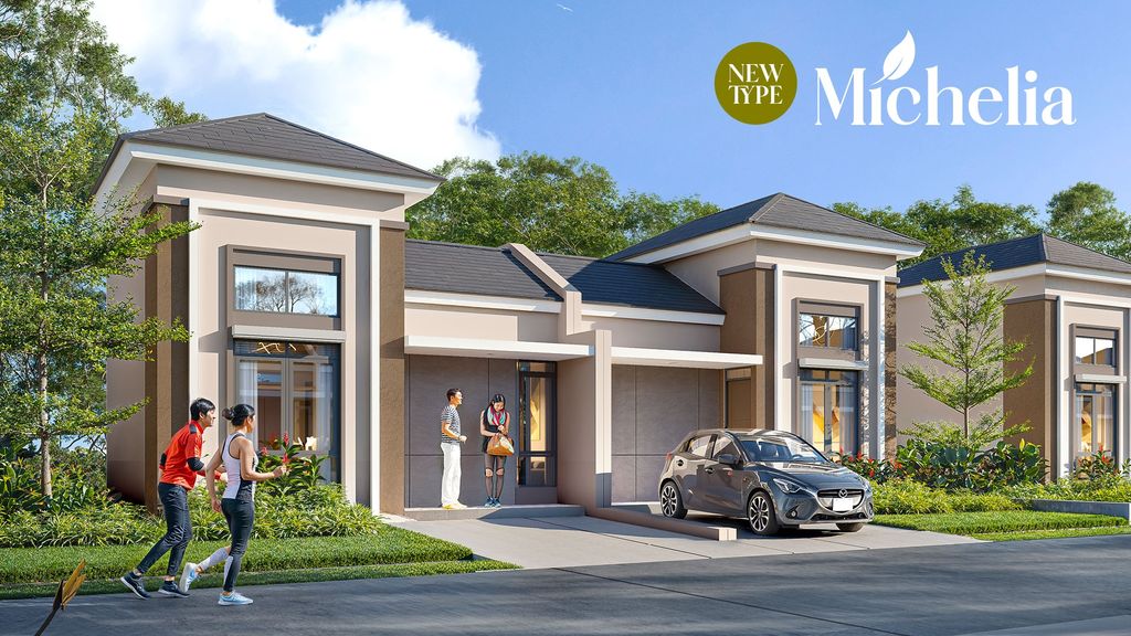 foto tampak rumah tipe Michelia perumahan CitraRaya City Cluster Citra Lavender