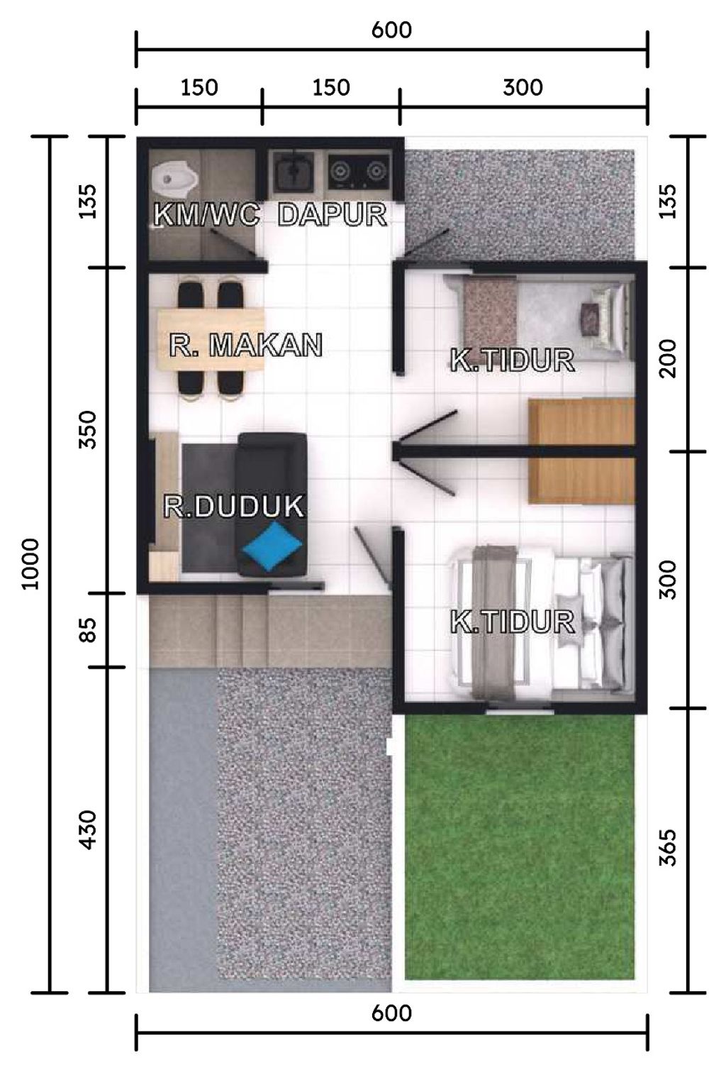 foto denah rumah tipe Cijati perumahan CIJATI PARK