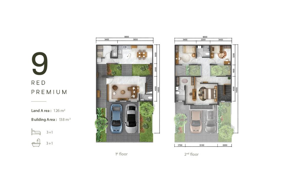 foto denah rumah tipe 9 RED PREMIUM perumahan The Ebony Residence