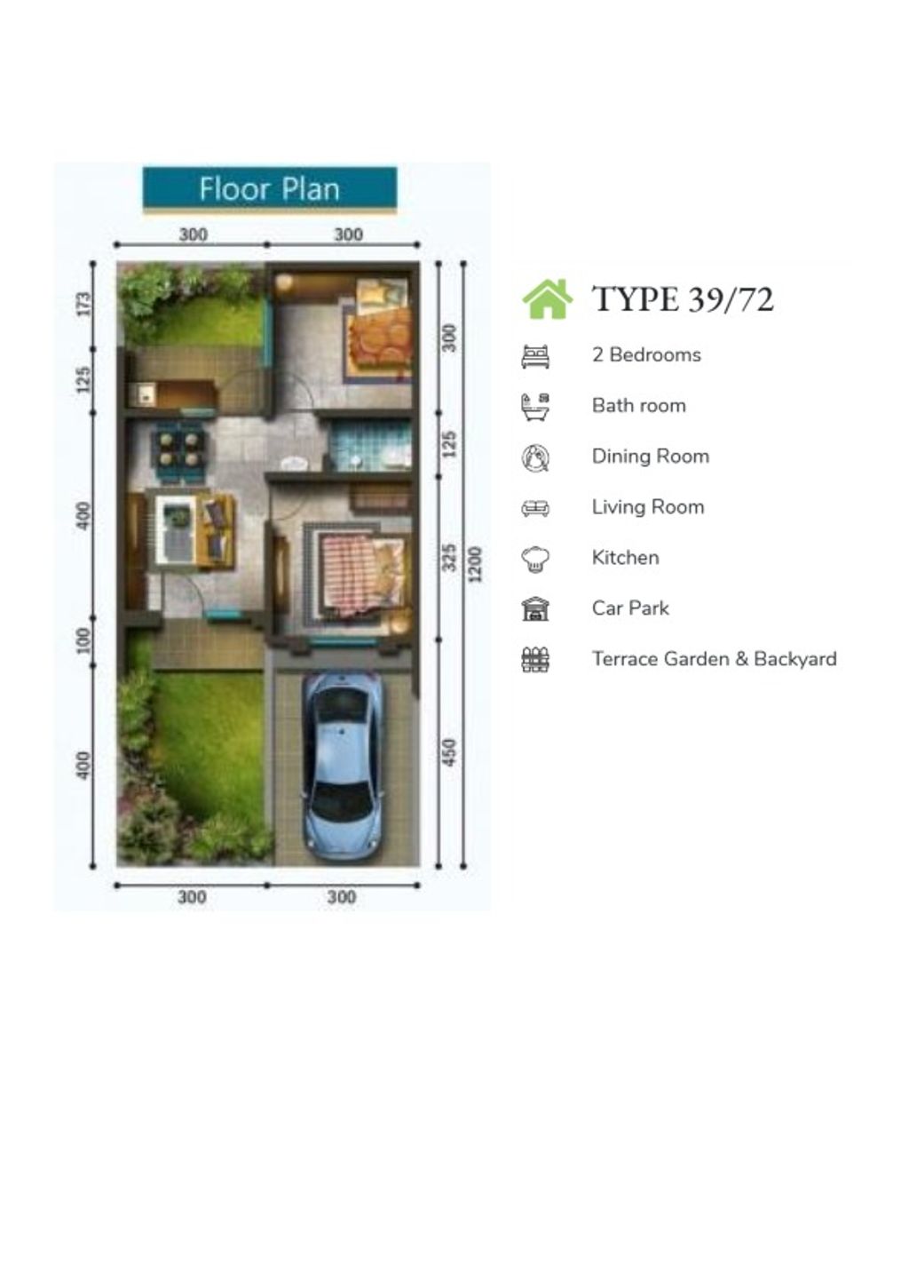 foto denah rumah tipe NE 5 - 33 perumahan SERPONG NATURA CITY
