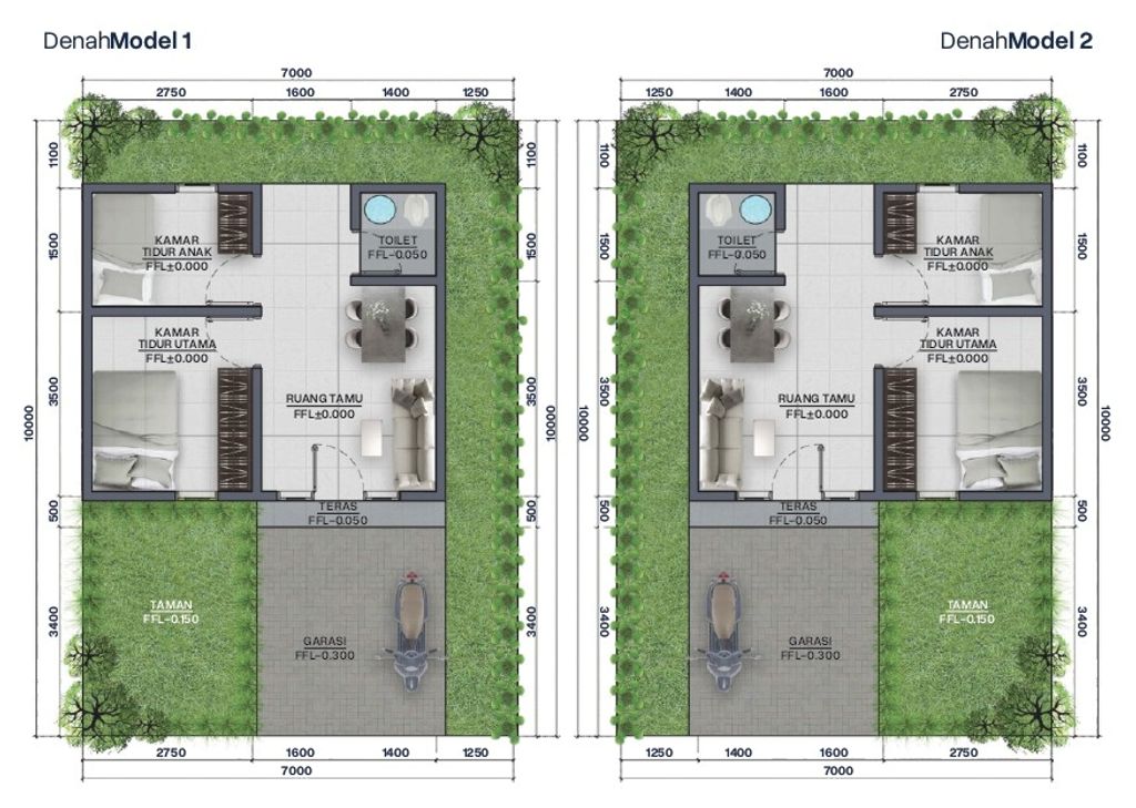 foto denah rumah tipe 28/70 perumahan AYODHYA PALACE IV