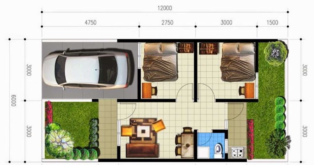 foto denah rumah tipe nonsubsidi perumahan Stain residence tanjungsari 3