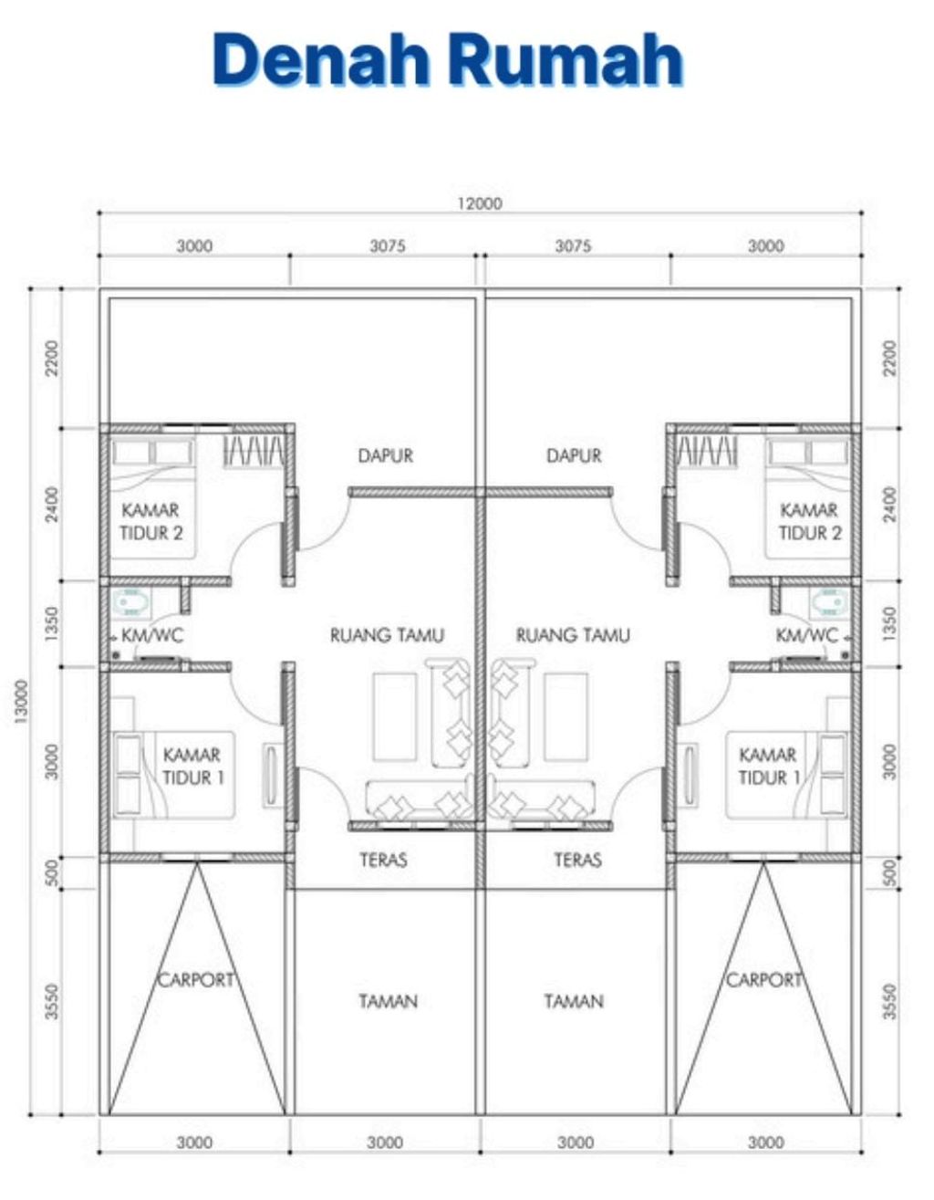 foto denah rumah tipe 36 perumahan CLUSTER RUMAH PONDOK 4 THP 3