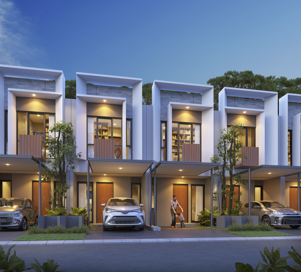 foto tampak rumah tipe HARPER DELUXE perumahan NORTHWEST HILL CITRALAND
