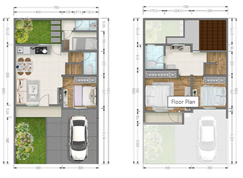 foto denah rumah tipe GRAYSON perumahan PARADISE SERPONG CITY BLOK J