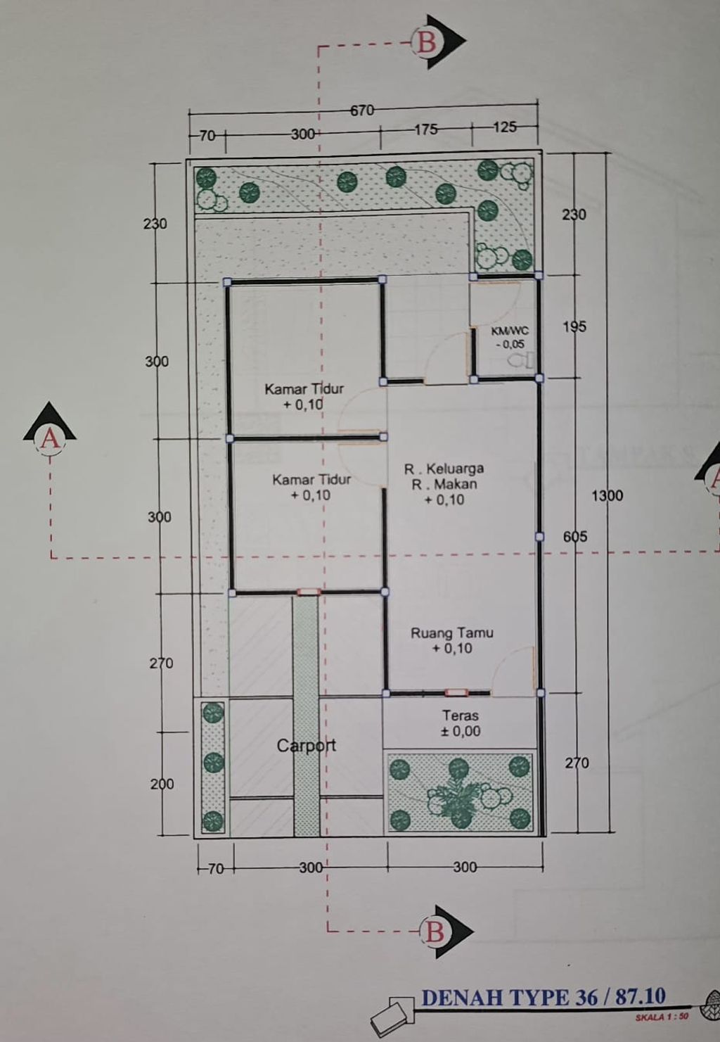 foto denah rumah tipe 36/78,1 perumahan TOPOYO INDAH RESIDENCE 2