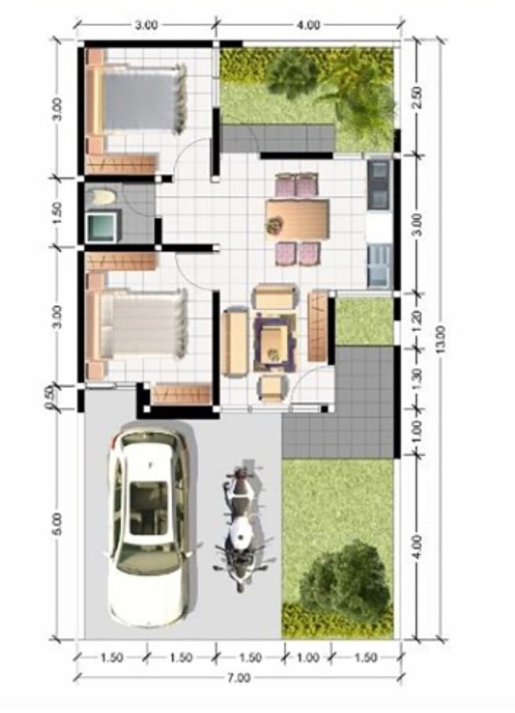 foto denah rumah tipe 45/91 perumahan SENTOSA BUDURAN RESIDENCE