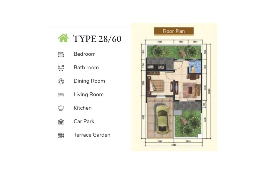 foto denah rumah tipe NG1-0008 perumahan SERPONG NATURA CITY