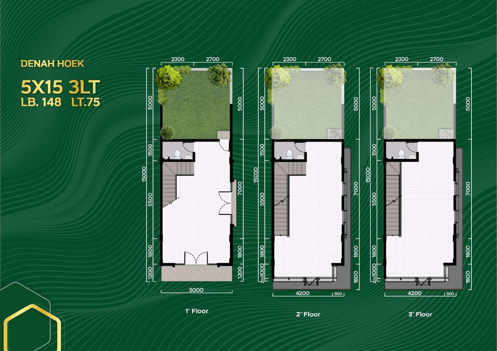 foto denah rumah tipe Ruko Signature Boulevard 5x15 3lt perumahan CITRAGRAN CIBUBUR - RUKO SIGNATURE BOULEVARD