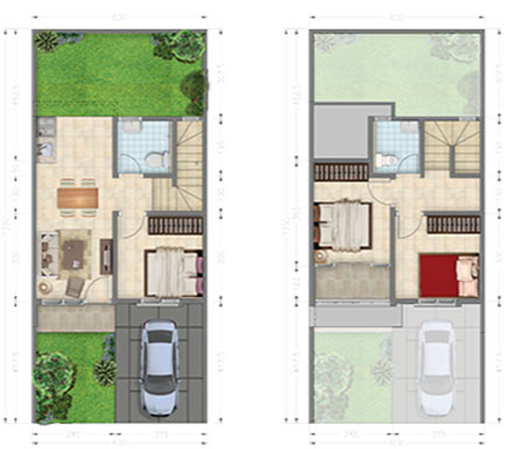 foto denah rumah tipe FLORIDA perumahan PARADISE SERPONG CITY BLOK J