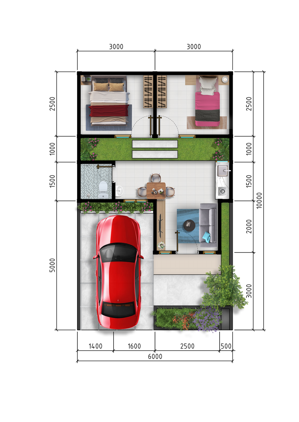 foto denah rumah tipe 30/60 Standar perumahan VILLA PAMARAYAN