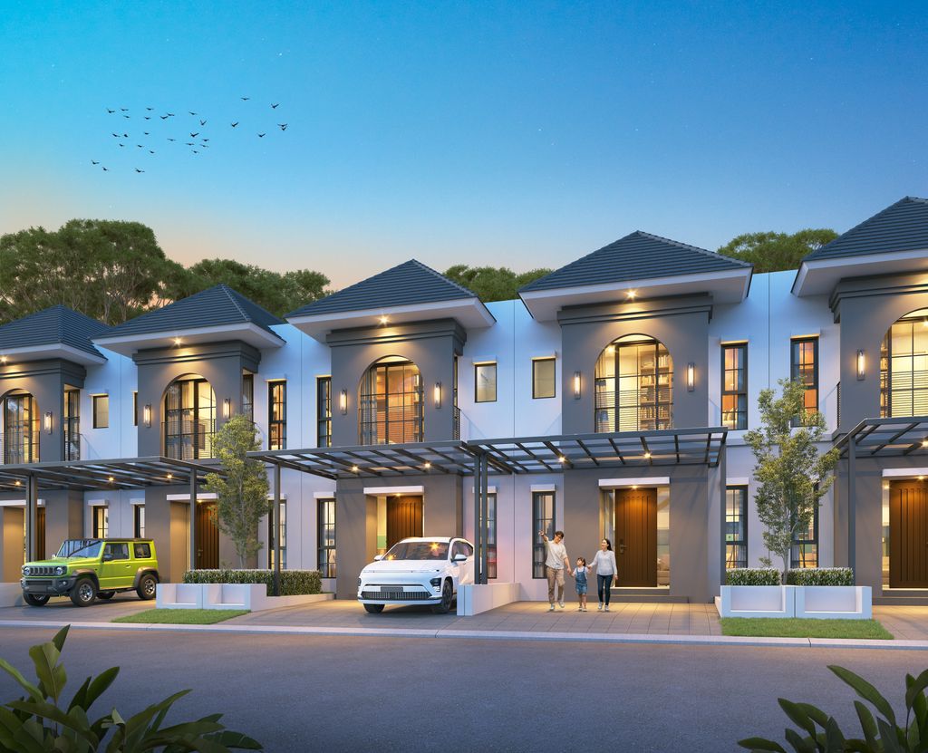foto tampak rumah tipe Bibury Deluxe perumahan CITRAHARMONI - CLUSTER CAMBRIDGE 2