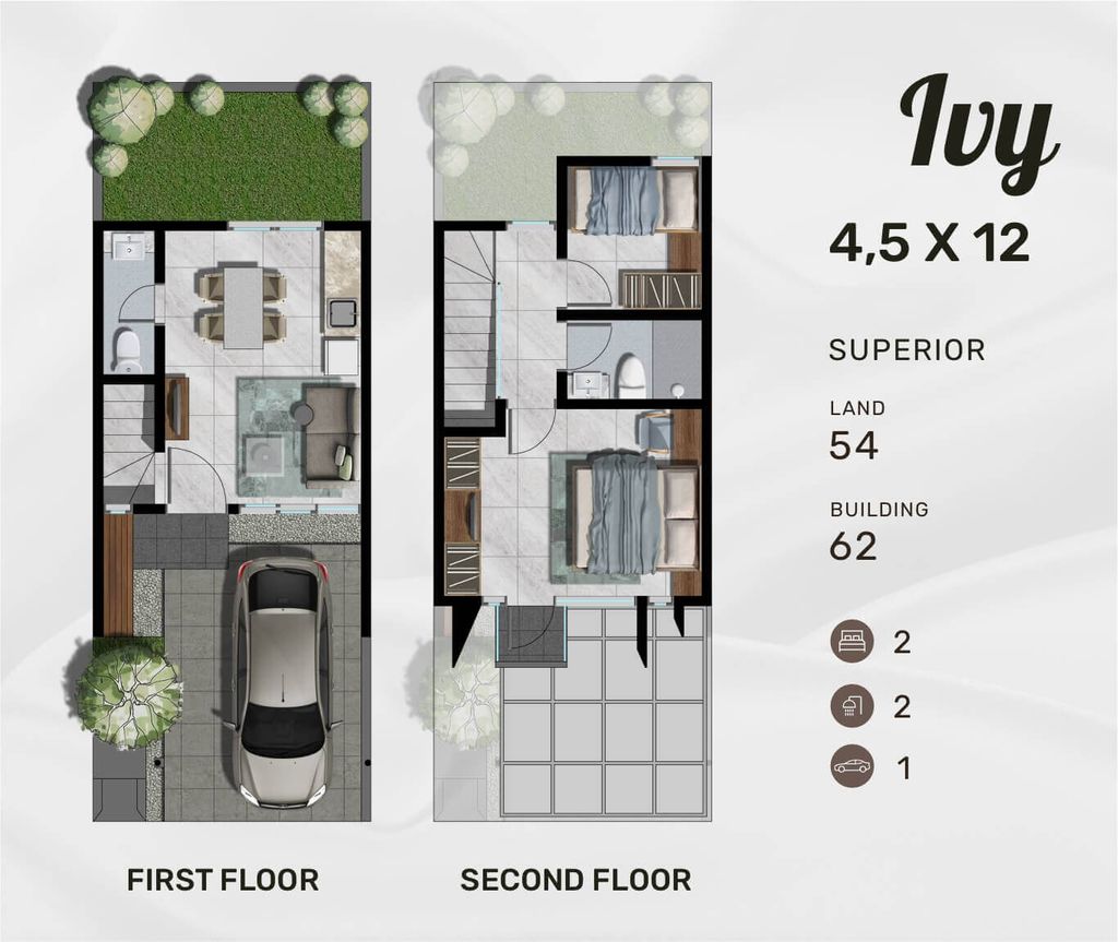 foto denah rumah tipe IVY SUPERIOR perumahan NORTHWEST HILL CITRALAND