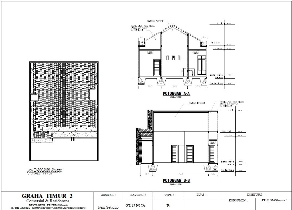 foto denah rumah tipe 77/117 perumahan Graha Timur Blok. 17