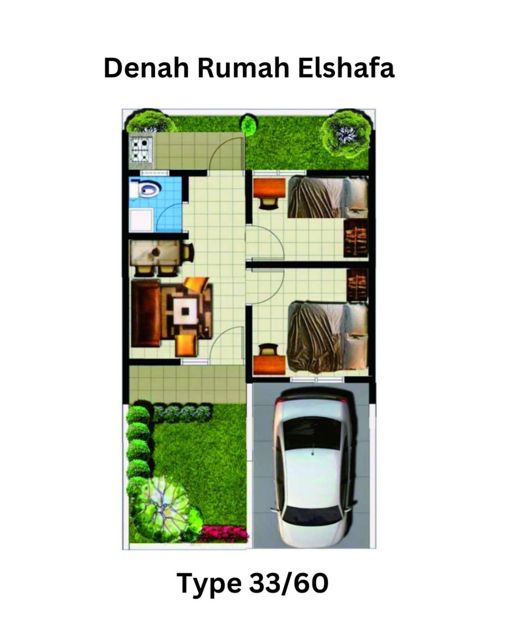 foto denah rumah tipe 33/60 perumahan Elshafa Estate