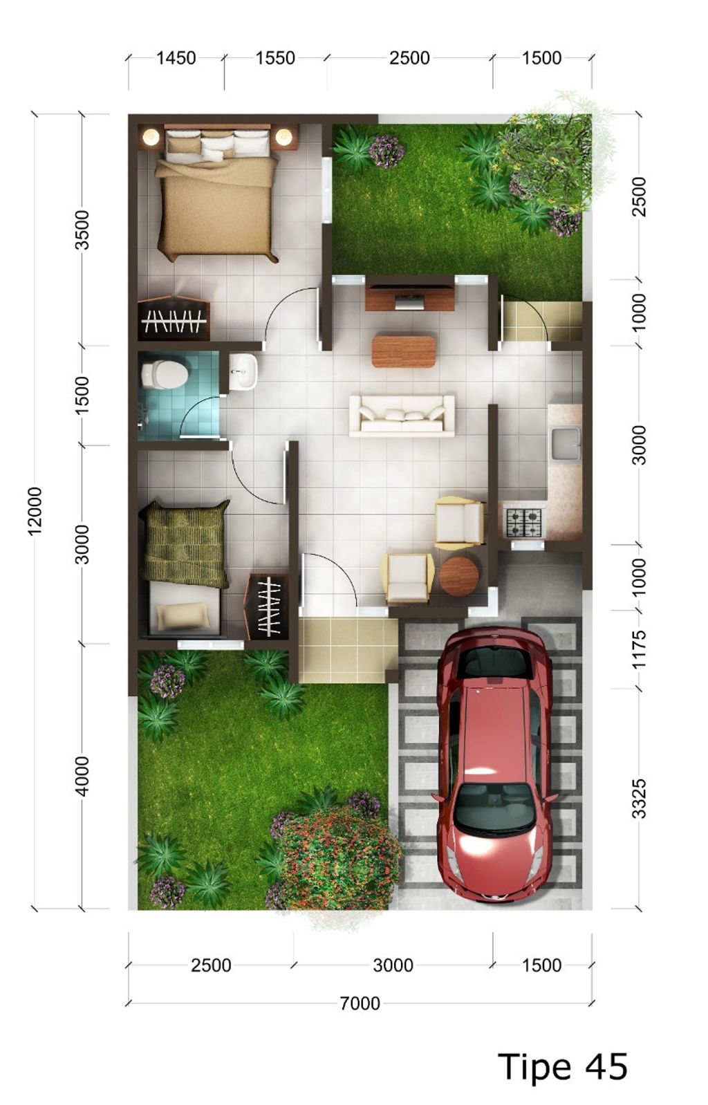 foto denah rumah tipe VIVALDI GREEN VALLEY perumahan SERPONG GARDEN 1