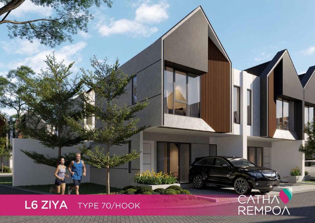foto tampak rumah tipe L6 ZIYA 70/HOOK perumahan CATHA REMPOA