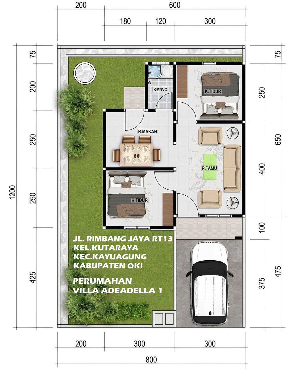 foto denah rumah tipe 36/96 perumahan Perumahan Villa Adeadella 1