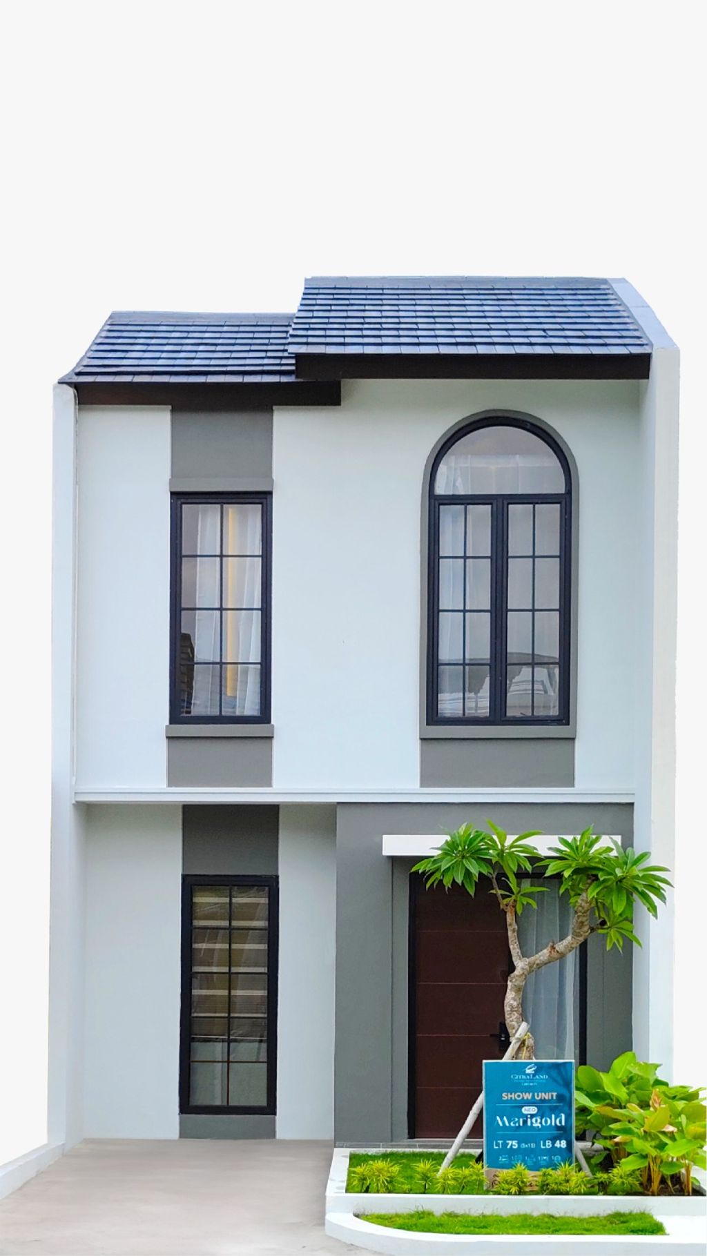 foto tampak rumah tipe 74/50 perumahan CITRALAND CIREBON