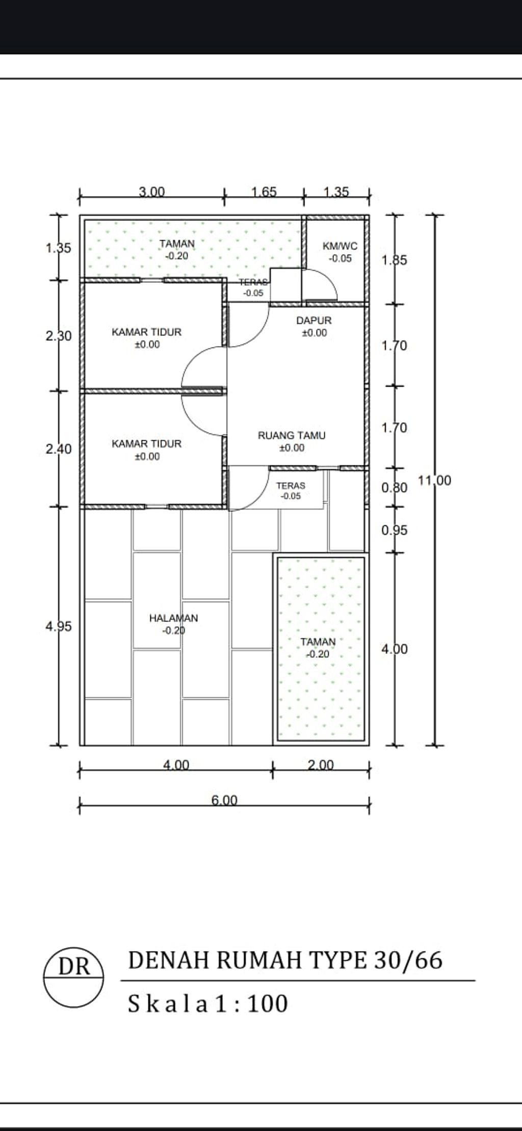 foto denah rumah tipe 30/66 perumahan GRAHA FEA 3