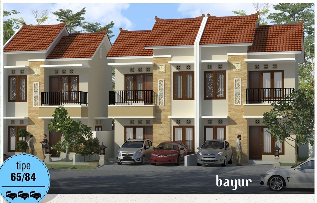 foto tampak rumah tipe Bayur (LT 93) perumahan Taman Kayangan Tahap IV