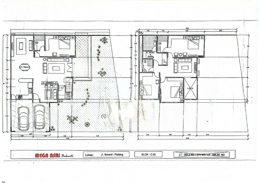 foto denah rumah tipe 270/197 perumahan Mega Asri