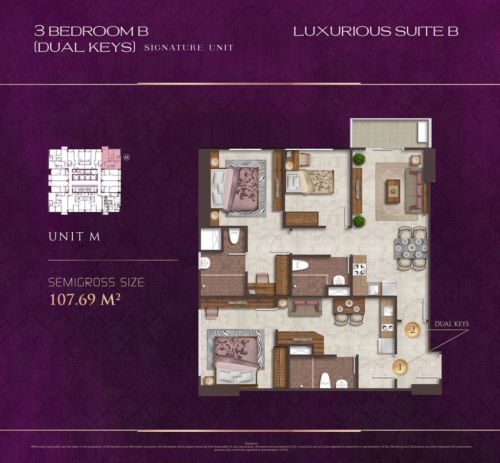 foto denah rumah tipe LUXURIOUS SUITE B perumahan PODOMORO CITY DELI MEDAN