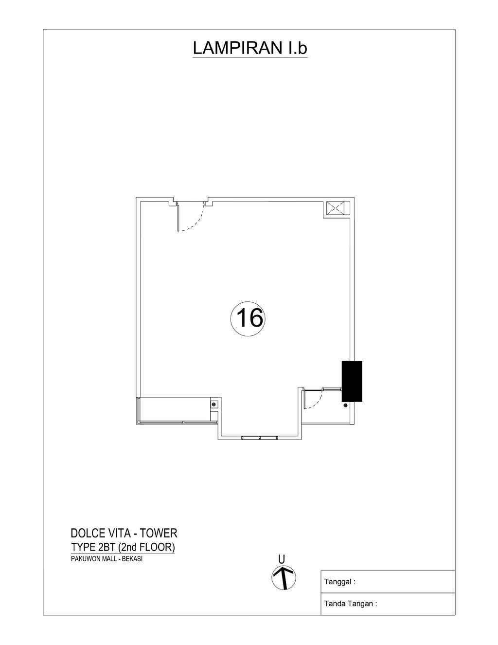 foto denah rumah tipe Dolce Vista 2BR perumahan PAKUWON BEKASI RESIDENCE