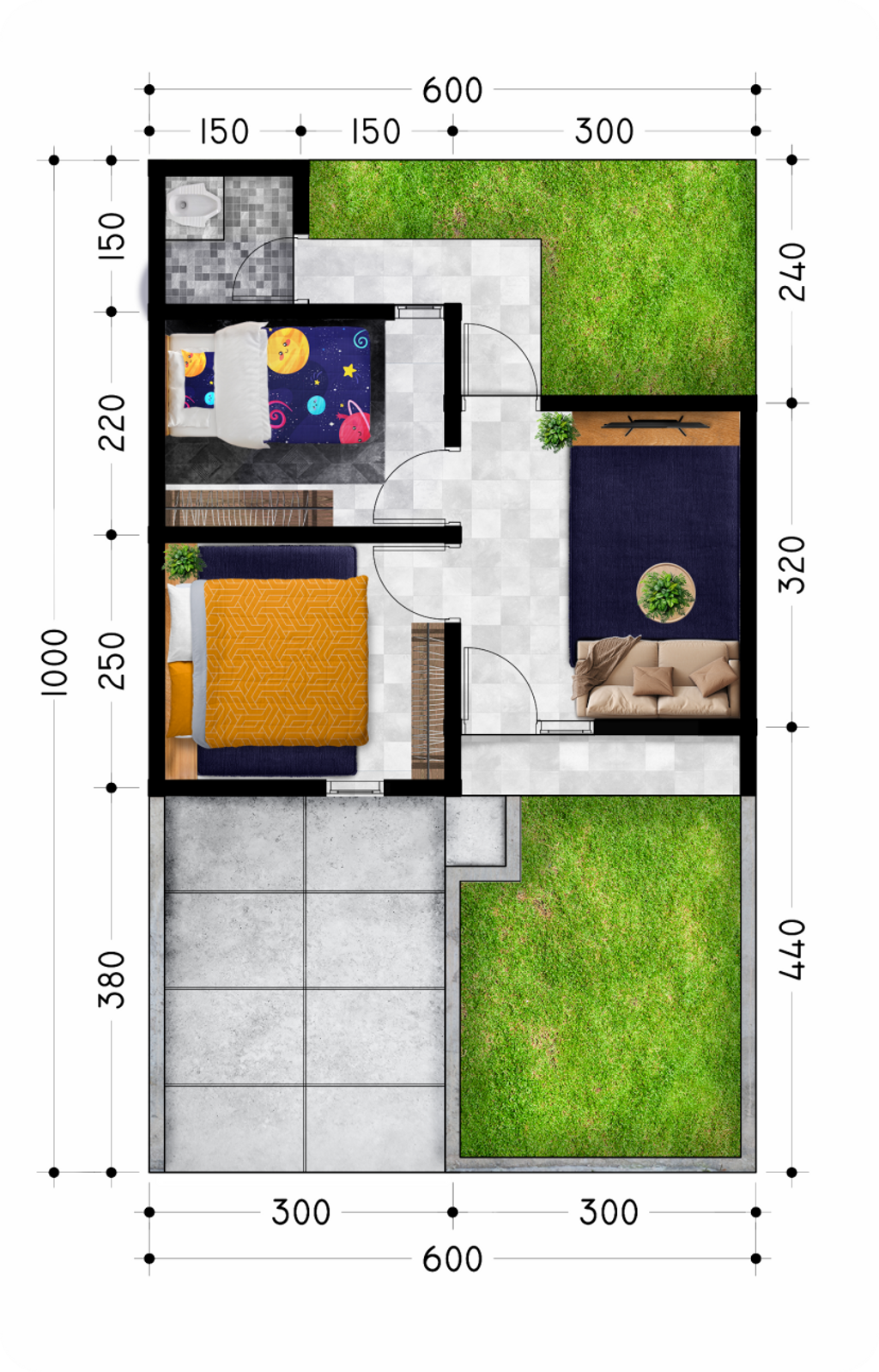 foto denah rumah tipe 29/60 perumahan PURI DELTA ASRI 9 EXTENSION 2