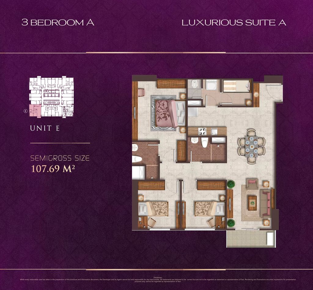 foto denah rumah tipe LUXURIOUS SUITE A perumahan PODOMORO CITY DELI MEDAN