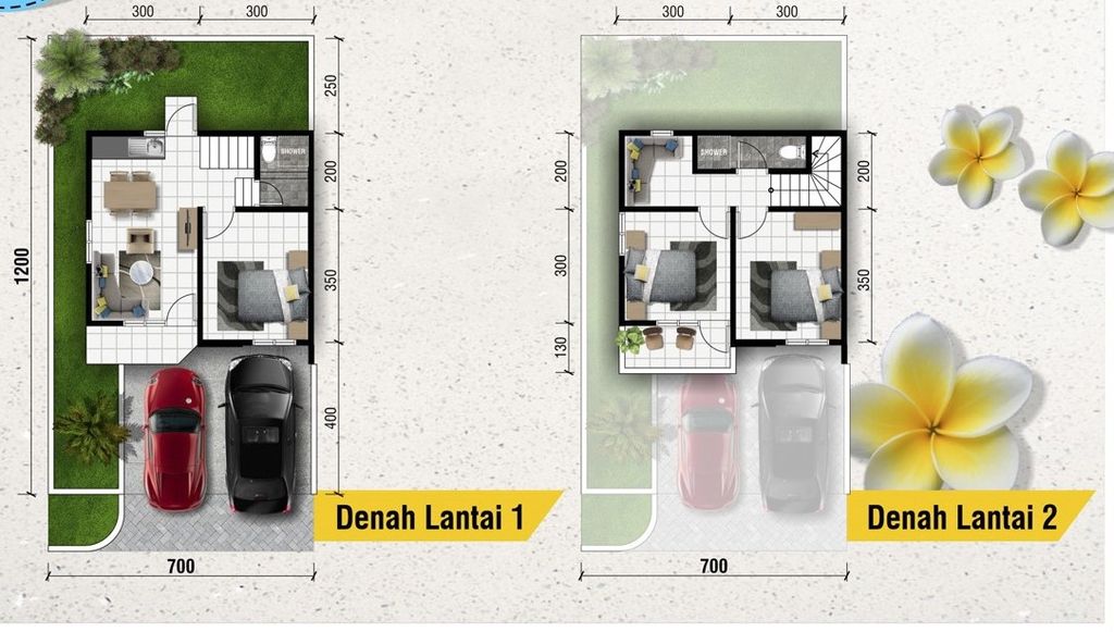foto denah rumah tipe Bayur (LT 93) perumahan Taman Kayangan Tahap IV