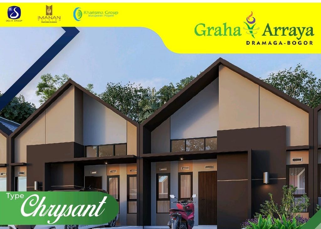 foto tampak rumah tipe CHRYSANT 27+/ 60 perumahan Graha Arraya