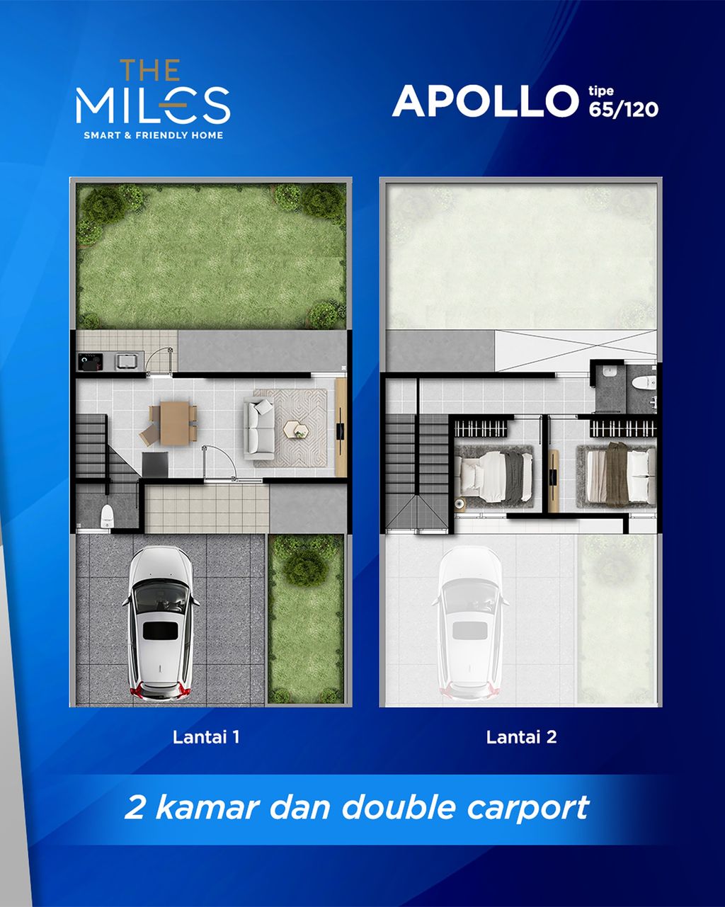 foto denah rumah tipe APOLLO perumahan THE MILES 2