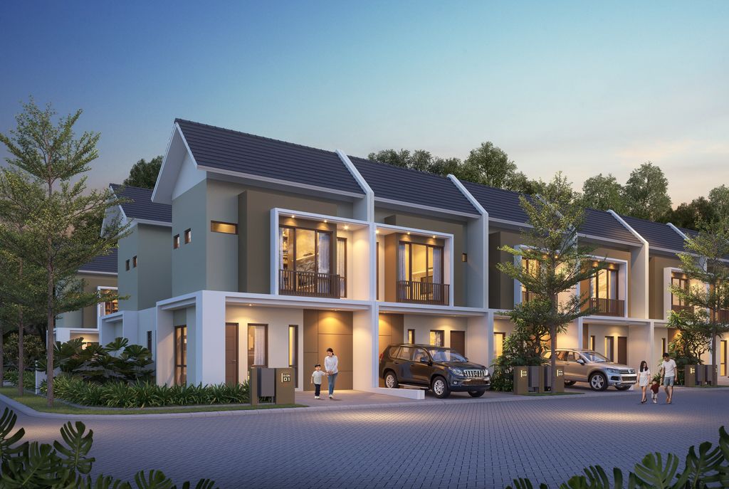 foto tampak rumah tipe 54 EMERALD perumahan REGENSI MELATI MAS CLUSTER BERYL