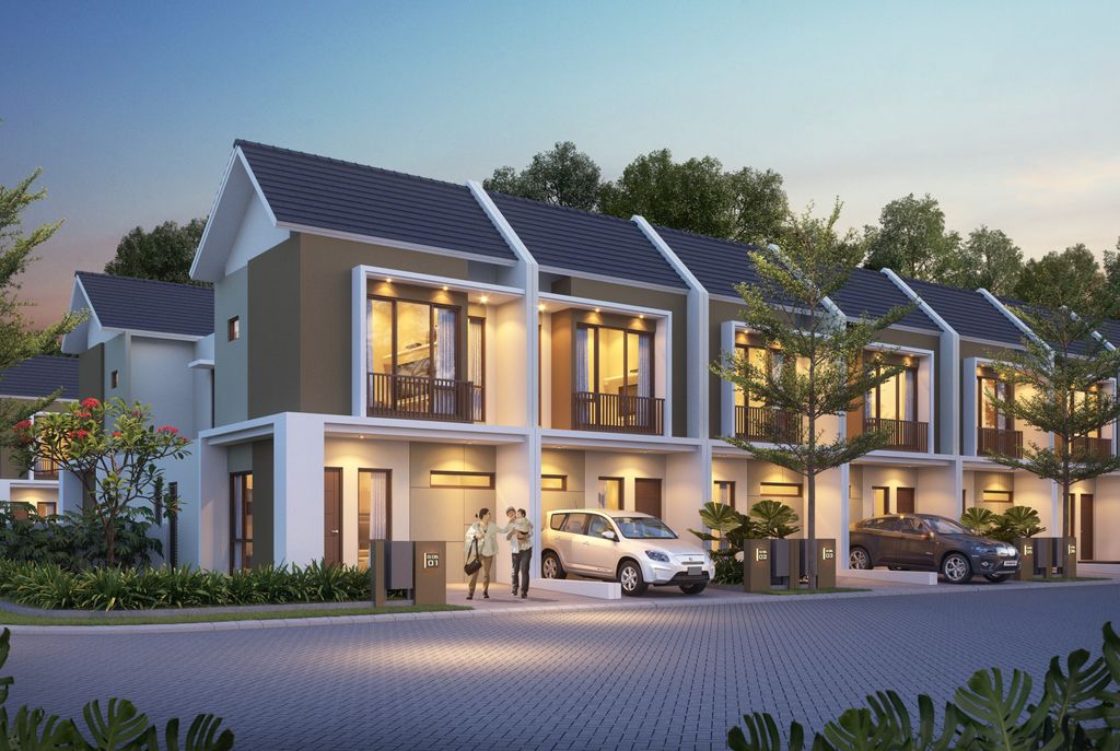 foto tampak rumah tipe 47 AQUAMARINE perumahan REGENSI MELATI MAS CLUSTER BERYL
