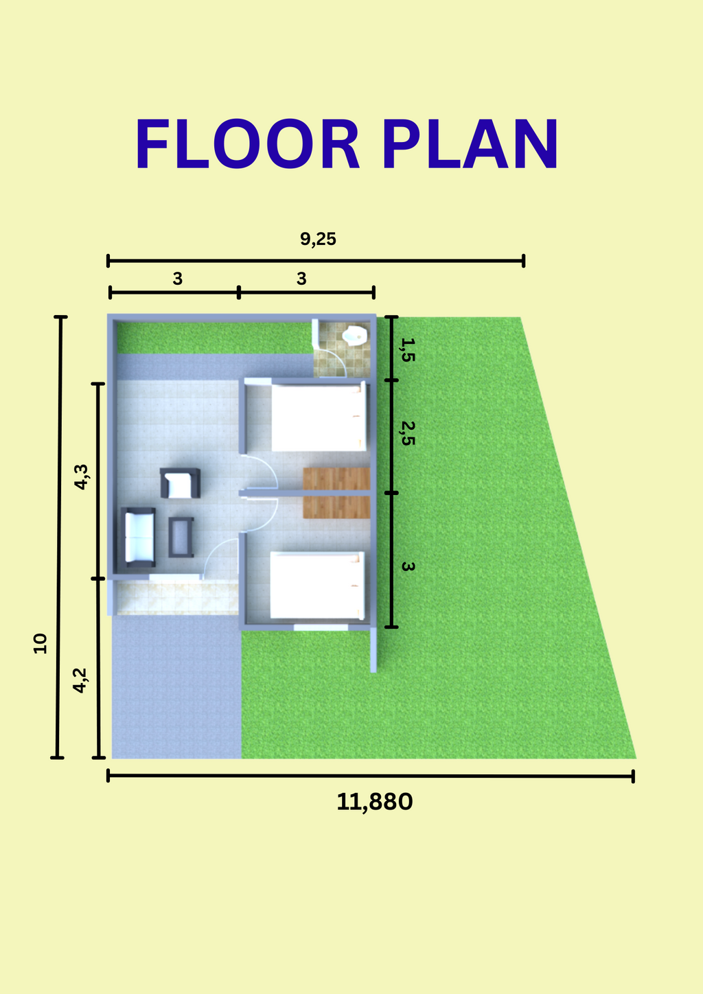 foto denah rumah tipe Rumah Hoek 33/104 perumahan GRAND CILAMAYA RESIDENCE
