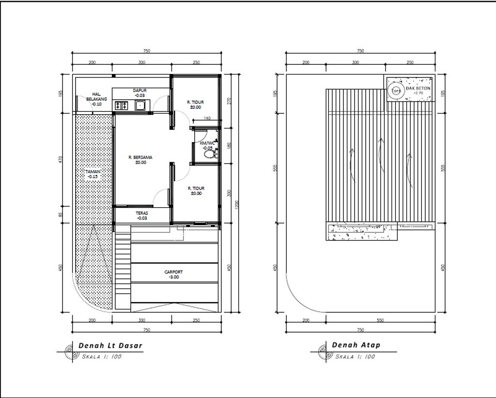 foto denah rumah tipe 30 1 Lantai Kontur 3m(408) perumahan G-Land Padalarang Valley