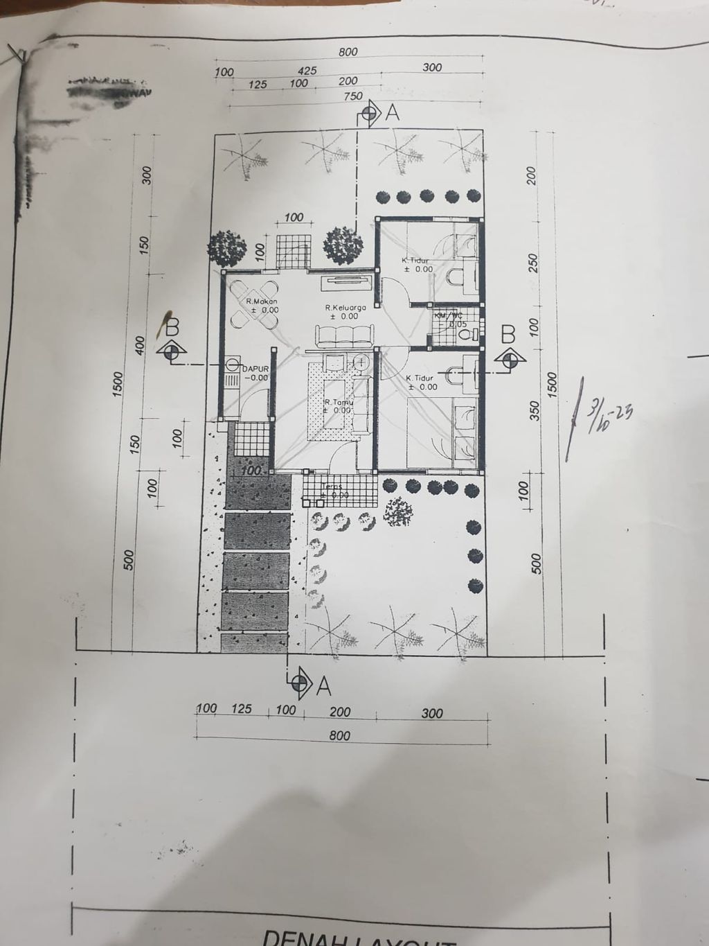foto denah rumah tipe 45 perumahan PERUMAHAN ADE GRAHA BUMI ASRI