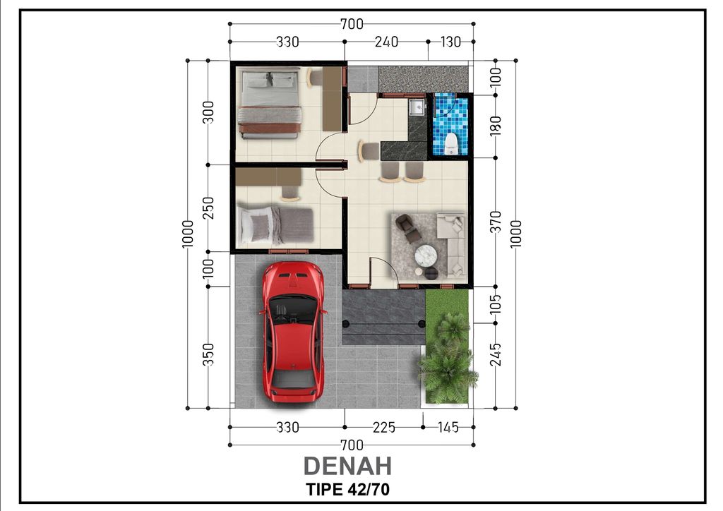 foto denah rumah tipe Komersiil perumahan Abi Tanjung Reseidence
