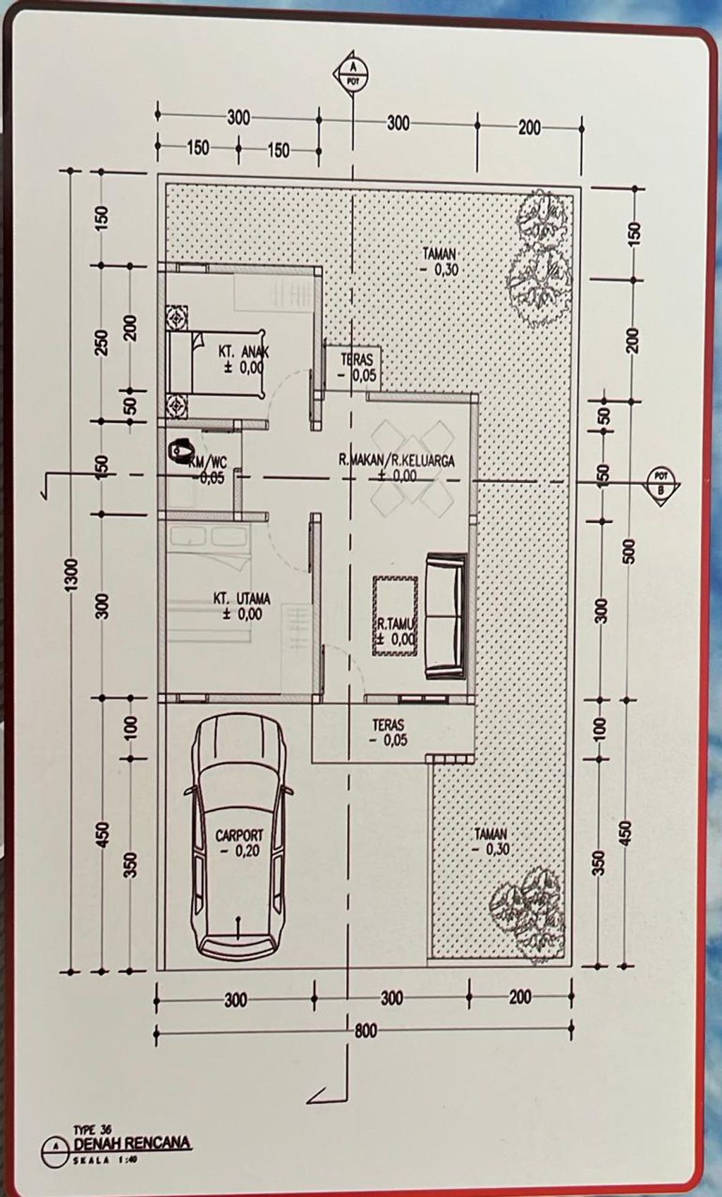 foto denah rumah tipe 36 perumahan NUANSA KULIM PERMAI
