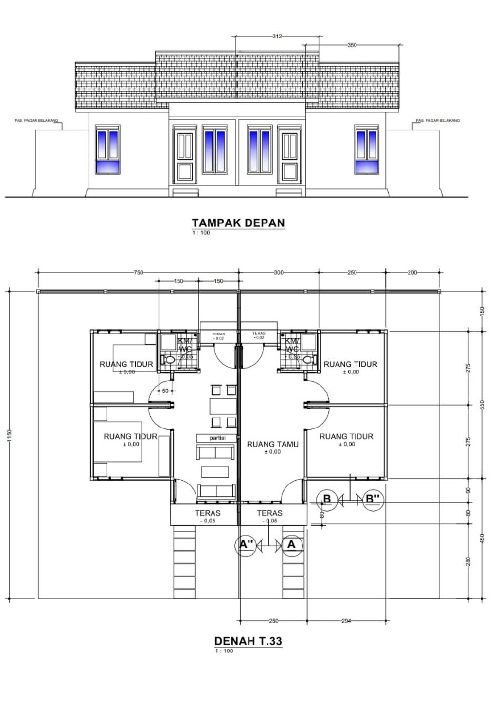 foto denah rumah tipe 33 perumahan PALMA REGENCY