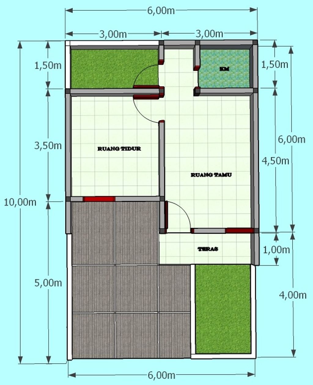 foto denah rumah tipe 30/60 perumahan Garden View Subang