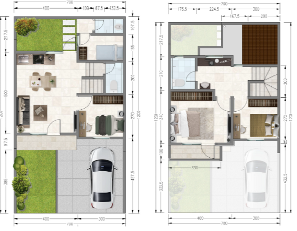 foto denah rumah tipe SANDWOOD perumahan PARADISE SERPONG CITY 2
